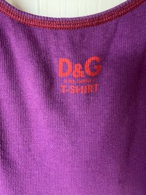 Dolce & Gabbana Purple Cami with Red Contrast Trim